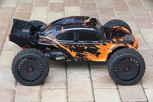 Vista 4 de SummitLink Reemplazo de cuerpo personalizado compatible con naranja fangoso sobre negro para automóvil o camión RC escala 1/10 1/8