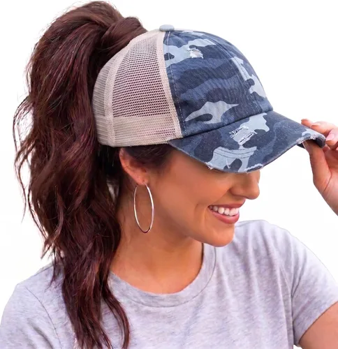 Vista 58 de Funky Junque - Sombrero de cola de caballo para mujer, gorra de béisbol con ajuste ajustable y cola de caballo alta cruzada para uso diario Paquete