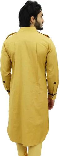 Vista 2 de Atasi Camiseta de hombre Pathani estilo Punjabi étnico largo casual Kurta