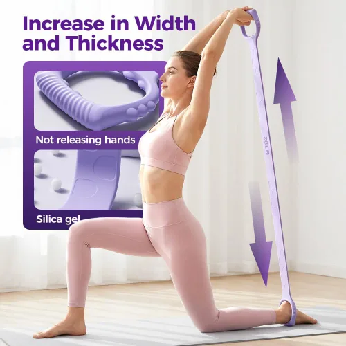 Vista 3 de Figura 8 Banda de resistencia de fitness, Figura 8 bandas de ejercicio para mujeres y hombres, 8 bandas de goma de resistencia en forma de brazos