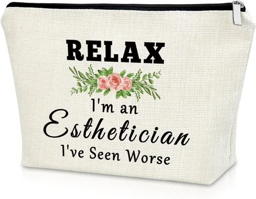 Vista 8 de Sazuwu Regalos esteticistas para mujeres bolsa de maquillaje, Hago a la gente hermosa ¿Cuál es tu superpoder?