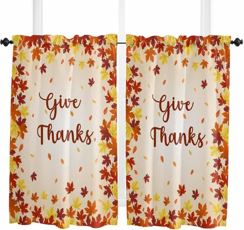Vista 25 de Cenefas de Navidad de invierno para ventanas, cortinas de cocina con bolsillo para barra, cortinas con aislamiento térmico para ventana de baño
