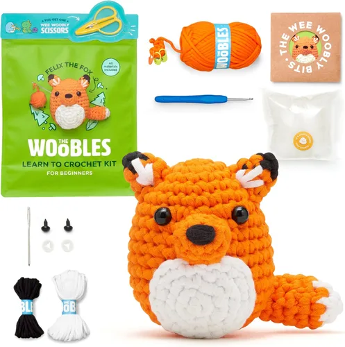 Vista 11 de The Woobles Kit de ganchillo para principiantes, kit de animales de punto y ganchillo fácil de artes y manualidades, como se ve en Shark Tank