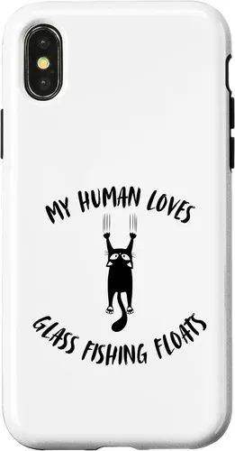 Vista 5 de iPhone 16 My Human Loves Glass Fishing Floats - Cat Parent Hobby Lover Case