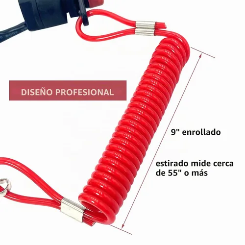 Vista 4 de Interruptor de parada de emergencia de motor de barco Reemplazo de cordón de seguridad para Yamaha Tohatsu Honda - Llave de interruptor de matanza