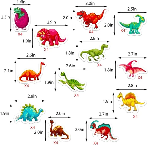 Vista 2 de 48 piezas de decoración de dinosaurios para cupcakes, lindos dinosaurios para baby shower/niños con temática de dinosaurios para decoración