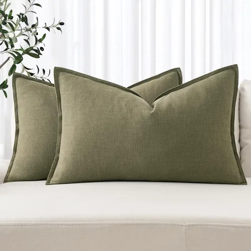 Vista 40 de MIULEE - Juego de 2 fundas de almohada decorativas de lino, estilo bohemio, rústico, neutral, para sofá, cama, 16 x 16 pulgadas, color marrón