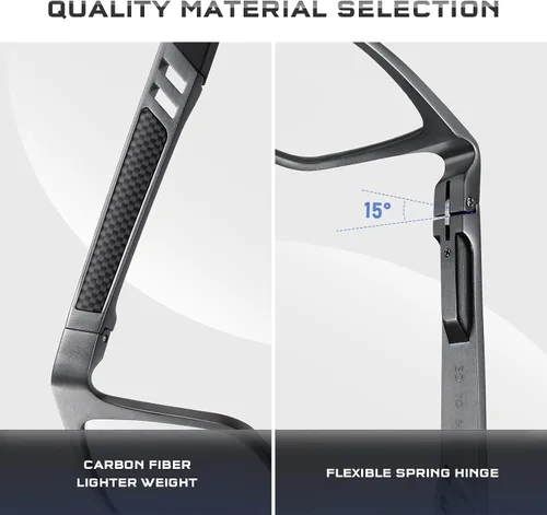 Vista 4 de Gafas de bloqueo de luz azul con marco de metal para hombres y mujeres