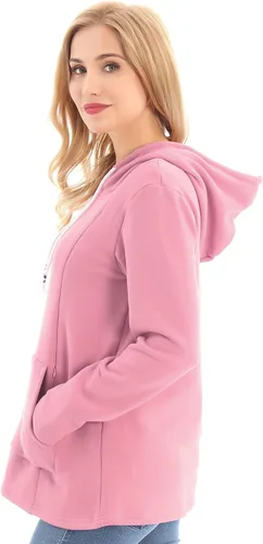 Vista 25 de Bearsland - Sudadera de lactancia y maternidad para mujer, con bolsillos y capucha