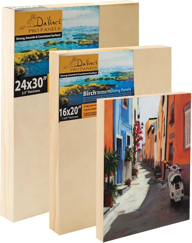 Vista 3 de Da Vinci Pro - Panel de madera de abedul de 1-5/8 pulgadas de profundidad, 12 x 24 pulgadas, 4 unidades, textura fina, resistente a la deformación