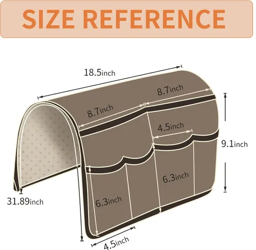 Vista 2 de HAOMAIJIA Organizador antideslizante de reposabrazos para sofá, organizador de almacenamiento lateral para sillón y mesita de noche, para sofá