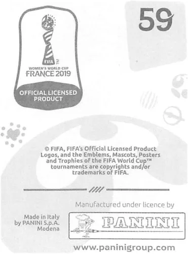 Vista 2 de Panini FIFA Copa Mundial Femenina Francia 2019 Calcomanías de Álbumes (solo adhesivo individual) Fútbol #59 Jung Seolbin República de Corea 2