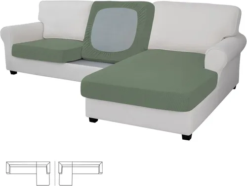 Vista 152 de Easy-Going - Funda de cojín elástica individual para sofá biplaza, sillón, funda de cojín protectora, suave, flexible con parte inferior elástica