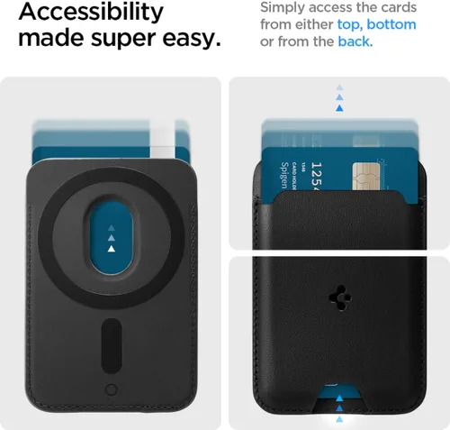 Vista 6 de Spigen para Billetera MagSafe, Sostiene 2 Tarjetas, MagFit Compatible con Modelos iPhone 17/16/15/14/13/12, Serie Pixel 10, Fundas MagSafe