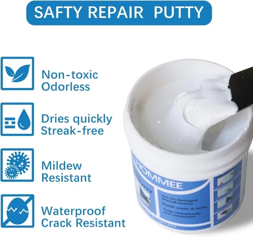 Vista 2 de Kit de reparación de paneles de yeso, kit de parche de agujero de paneles de yeso, pasta de spackle para pared 9.8OZ para arreglar agujeros