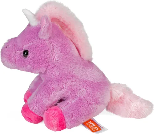 Vista 3 de Wild Republic Pocketkins Eco Unicorn Lavender, animal de peluche, 5 pulgadas, juguete de peluche, hecho de materiales reciclados, respetuoso