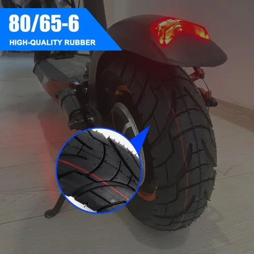 Vista 6 de Neumáticos para patinete CMIYETO 80/65-6 para ciudad y carretera con tubo interior de 45° de 10 pulgadas, neumáticos para motocicleta y patinete