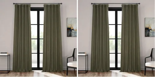 Vista 12 de HPD Half Price Drapes - Cortinas de lino sintético para sala de estar (2 paneles) - 100 pulgadas de ancho x 84 pulgadas de largo - Cortinas