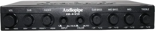 Vista 3 de Audiopipe Ecualizador gráfico de 4 bandas 1/2 Din con control de subwoofer EQ-4-V15 (15V)