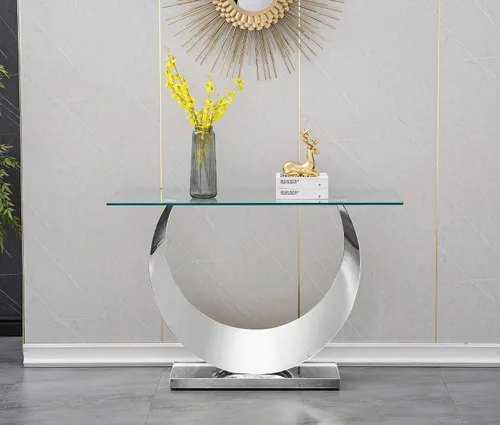 Vista 31 de Mesa auxiliar de cristal dorado de lujo, moderna mesa de centro cuadrada para sofá con base de acero inoxidable con espejo brillante, mesa de noche
