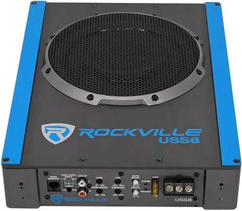 Vista 6 de Rockville USS8 - Subwoofer delgado para coche/camión de 8 pulgadas y 600 W, 150 W RMS, certificado CEA-2006, kit de amplificador RWK10 de calibre 10