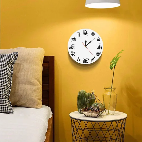 Vista 6 de The Geeky Days Moderno reloj de pared silencioso sin tictac clínica dental oficina signo decoración endodoncista reloj reloj dentistas regalo