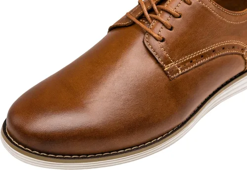 Vista 2 de Vostey Zapatos de vestir de cuero para hombre, zapatos de vestir casuales para hombres, zapatos de cuero Oxford para hombres