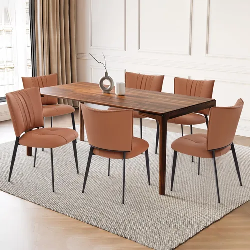 Vista 11 de Homcosan Juego de 2 sillas de comedor, modernas sillas de cocina con asiento acolchado tapizado y patas de metal, fácil montaje, sillas de comedor