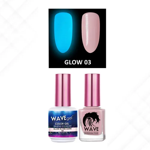 Vista 2 de Wavegel WAVEGEL - Juego de gel y esmalte de uñas a juego - Brilla en la oscuridad - # 01