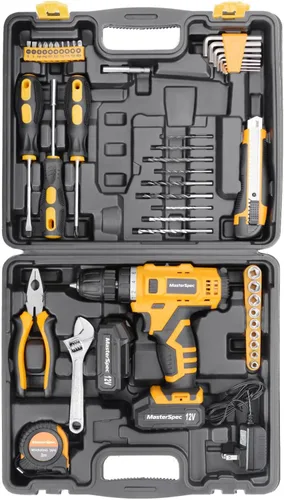 Vista 3 de 47 unids 12 V taladro inalámbrico kit de herramientas de mano para el hogar w/2