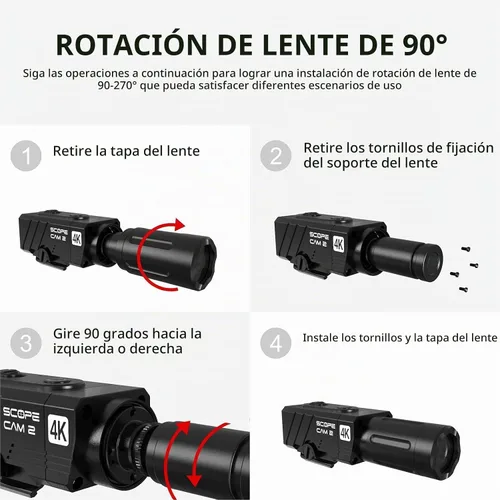 Vista 4 de RunCam ScopeCam2 4K Zoom Action Cámara impermeable 4xDigital HD Mini cámara de video con cable de interruptor de grabación