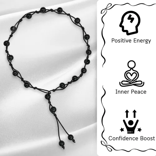Vista 114 de Amazing Gemstone Crystal Anklet Ankle Bracelets for Women - Waterproof Beaded Healing Crystal Anklets, Plus Size Chakra Gemstone Bead Anklet