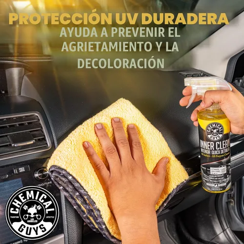 Vista 7 de Chemical Guys SPI_663_16 InnerClean Detallador y protector rápido de interiores (16 fl oz/473 ml), amarillo Spray-and-wipe detailer cleans and