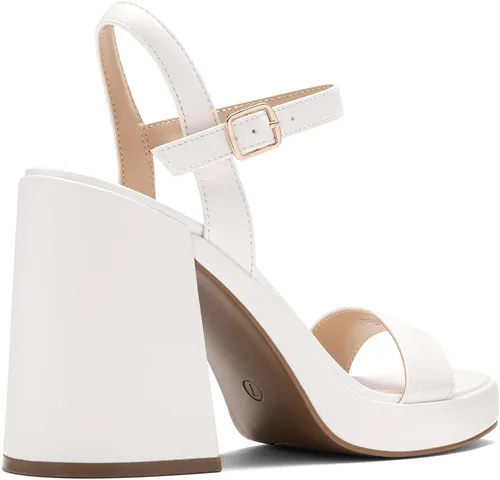 Vista 3 de DREAM PAIRS Tacones para mujer con plataforma gruesa de tacón alto, puntera abierta, moda, boda, fiesta, noche, baile, correa de tobillo, sandalias