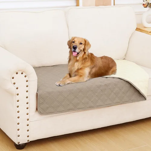 Vista 19 de Smiry Funda Impermeable para Cama de Perro Manta para Mascotas, Manta Suave y Lavable para Perros para Muebles Cama Sofá Sofá Reversible, a Cuadros