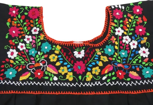 Vista 3 de Artesanias FR Leos Mexican Imports Mexican Puebla Blusa