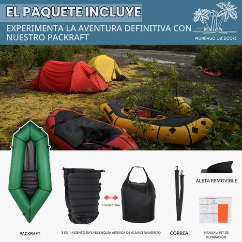Vista 6 de TPU Packraft Inflatable Backpack Raft, Lightweight and Portable