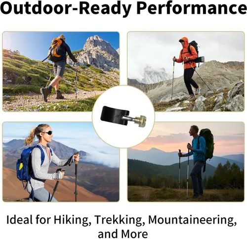 Vista 7 de Kit de reemplazo de abrazadera de poste de 3 piezas para bastones de trekking, clips externos de bloqueo abatible con tornillos de tuerca