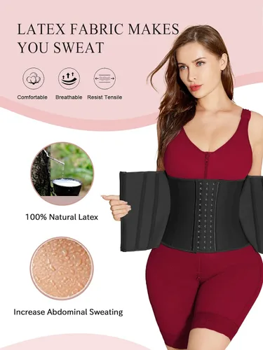 Vista 3 de SHAPSHE Entrenador de cintura para mujer, faja deportiva de entrenamiento con cremallera, moldeador de cuerpo para control de abdomen