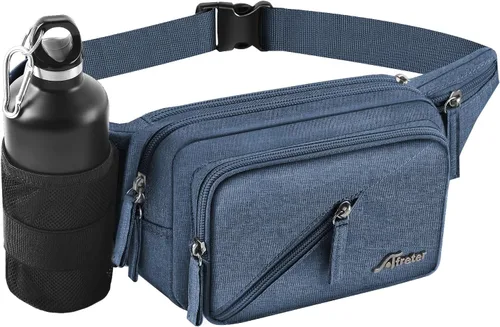 Vista 10 de Riñonera impermeable para hombres y mujeres, bolsa de cadera con soporte para botella de agua, correa ajustable, adecuada para entrenamiento al aire