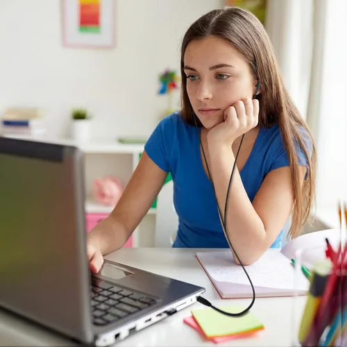 Vista 7 de Kanayu Paquete de 50 auriculares con cable a granel para aulas, auriculares básicos para estudiantes, sin micrófono, con conector de 0.138 in