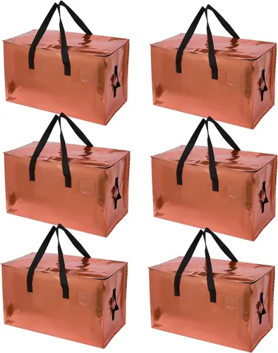 Vista 10 de Paquete de 6 Bolsas de Mudanza Resistentes, Bolsas de Mudanza Extra Grandes, Suministros de Mudanza, Bolsas de Almacenamiento con Asas y E-Multicolor