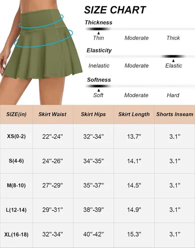 Vista 6 de UEU Faldas de tenis para mujer, plisadas, de cintura alta, para golf, atletismo, verano, mini falda pantalón con bolsillos cortos para correr y uso