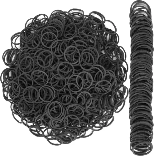 Vista 5 de AMUU bandas de goma pequeñas mini bandas elásticas negro blanco 1200pcs