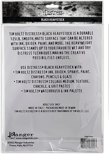 Vista 2 de Tim Holtz Distress Negro Heavystock 8.5 x 11, paquete de 5 TDA79293