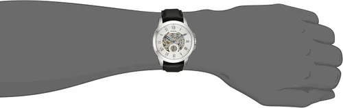 Vista 2 de Fossil de los hombres me3053Grant Reloj Automático de Acero Inoxidable con banda de piel negro