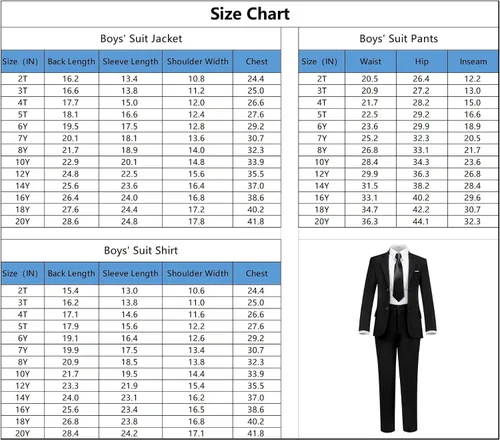 Vista 4 de Conjunto de traje formal para niños, 4 piezas, traje de esmoquin y portador de anillo