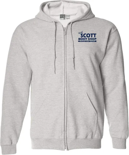 Vista 4 de Sudadera con capucha y cremallera Keith Scott Body Shop TV en ambos lados