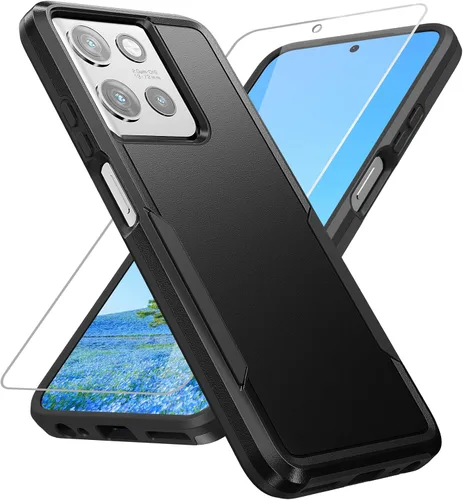 Vista 10 de Funda para Moto G Play 2023, con protector de pantalla [probada contra caídas de grado militar], funda protectora resistente robusta de servicio