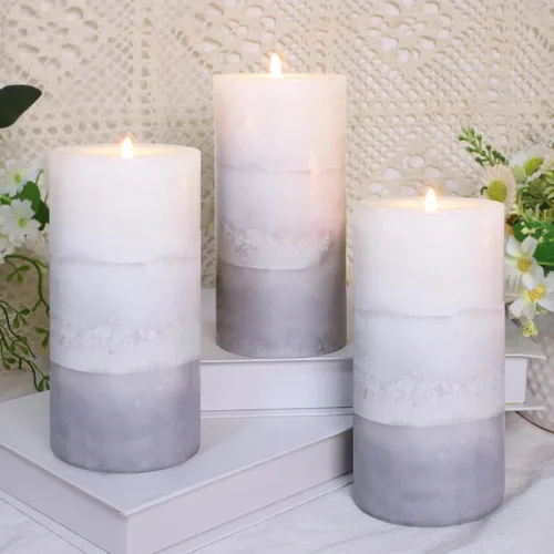 Vista 11 de Velas aromáticas de pilar FLAVCHARM de larga duración, sin goteo, rojas, 3x4 pulgadas